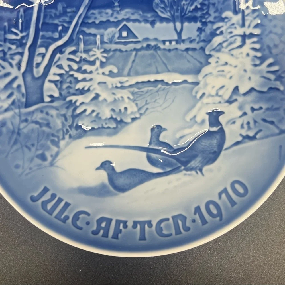 Royal Copenhagen After Christmas Plate 1970 Pheasants In The Snow At Christmas